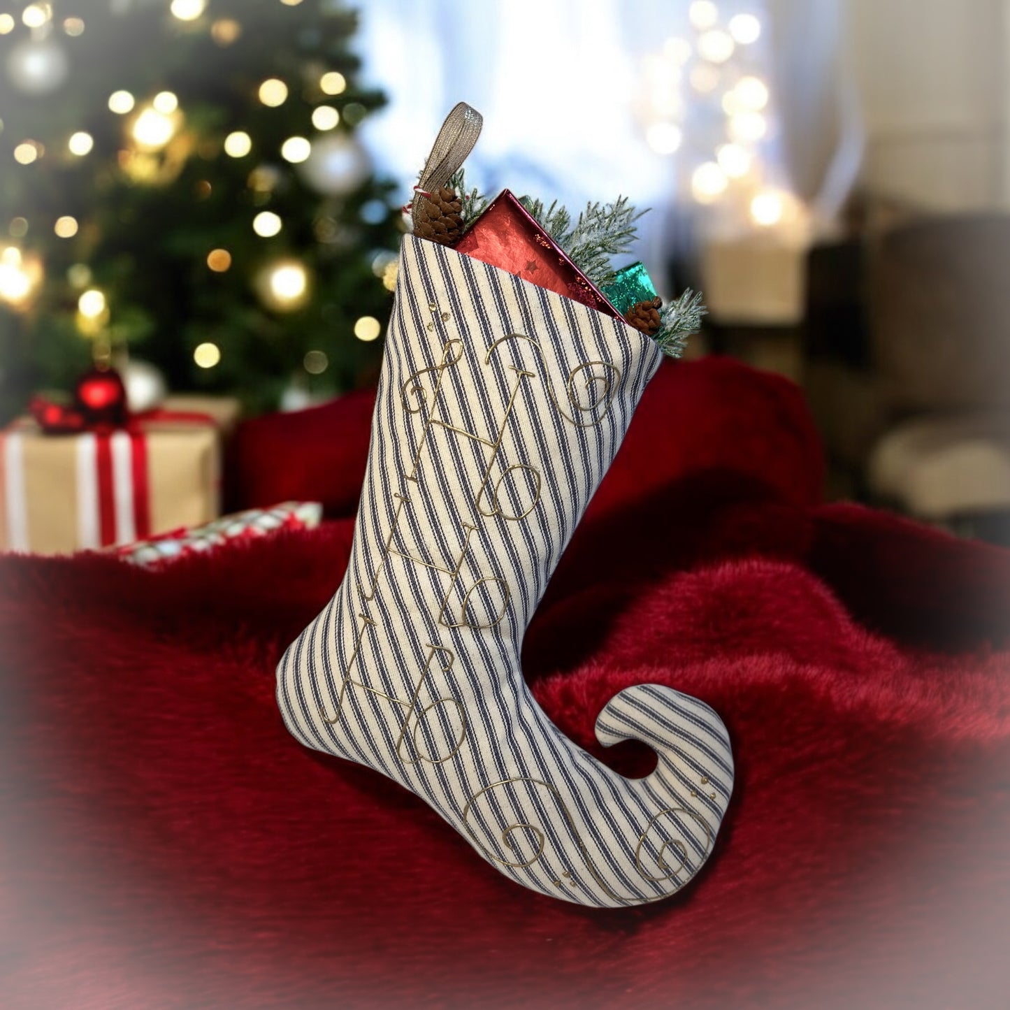 Venetian Stocking /vintage blue