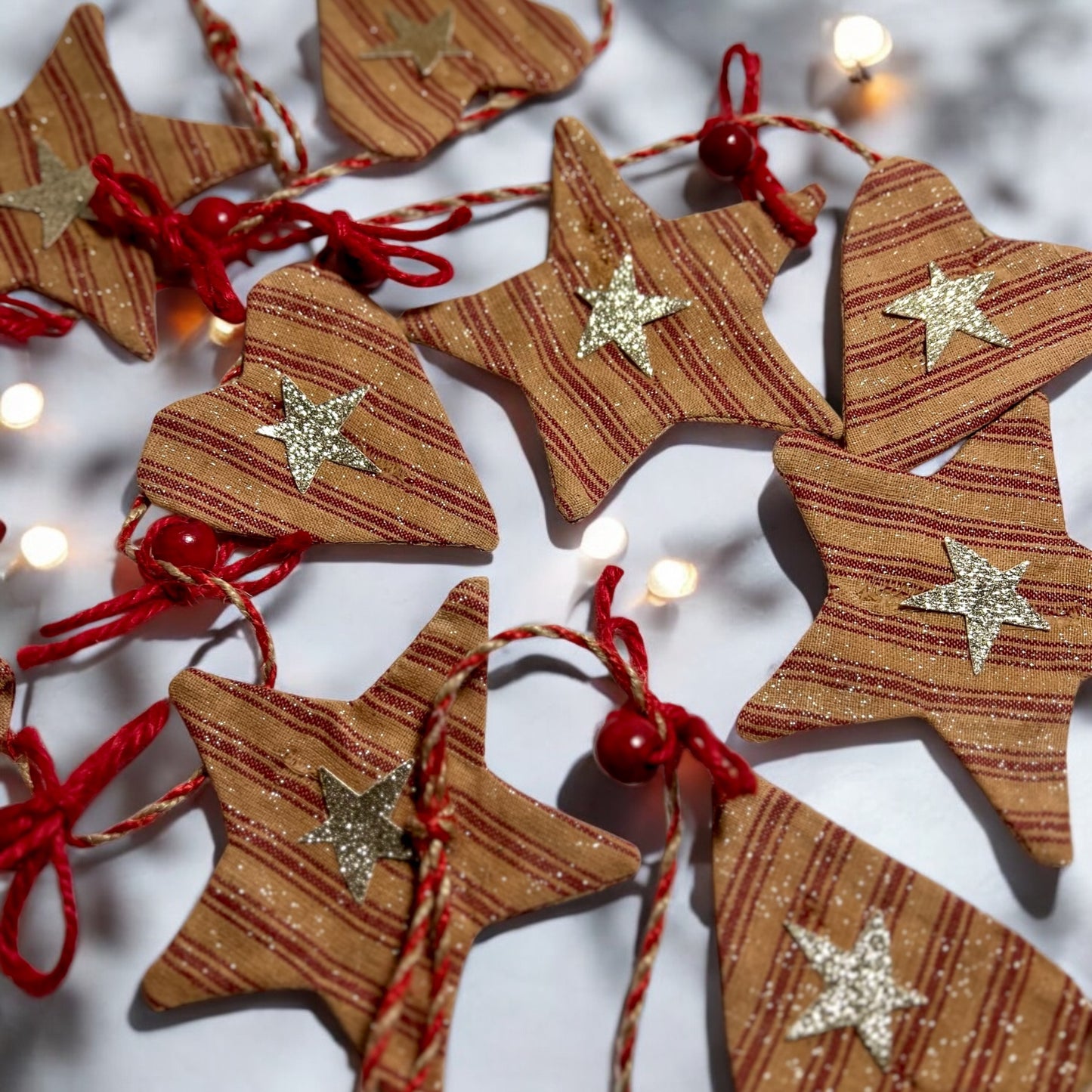 Vintage Hearts and Stars Christmas Garland